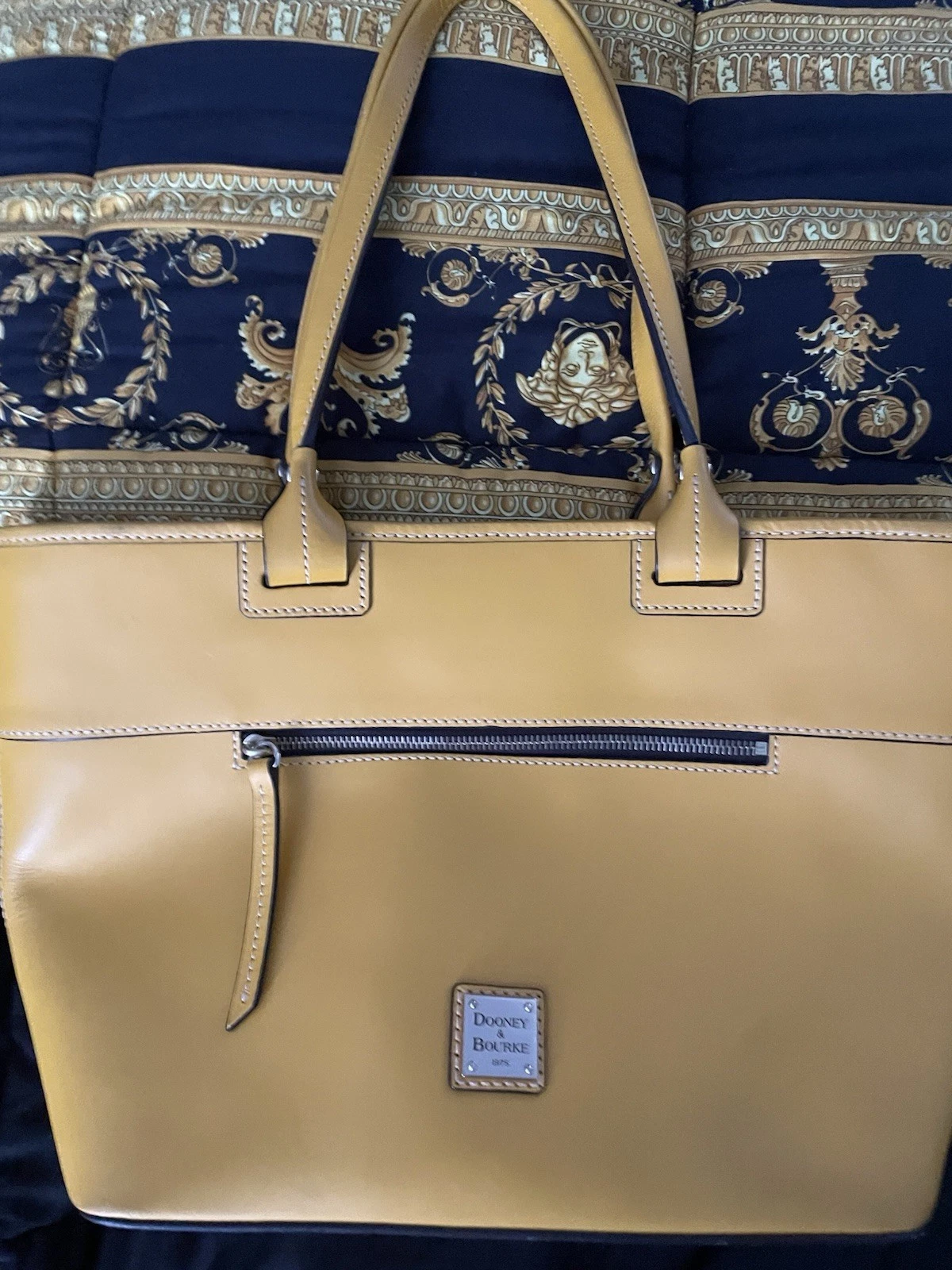 DOONEY & BOURKE Beacon Zip Tote Dandelion Yellow European Vacchetta Leather