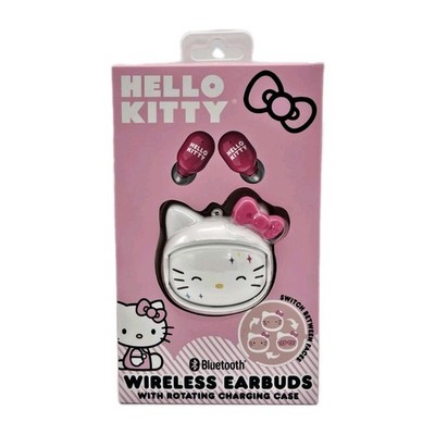 Hello Kitty  Bluetooth  Wireless Earbuds - Built-in Mic - Rotating Charging Case