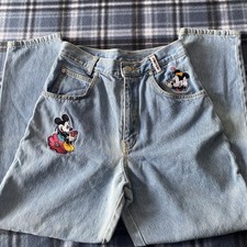 Vintage Mickey  Co. Disney Jeans Embroidered Mickey  Minnie girls sz 14
