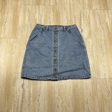 Liz Claiborne Womens Size 6 Button Up Denim Blue Jean Skirt 90s Y2K