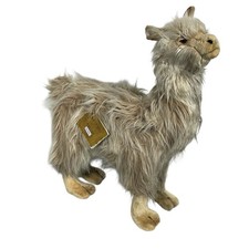 Vintage NWT Hansa Toy Tan Gray Llama 18 Inch Plush Stuffed Toy Realistic
