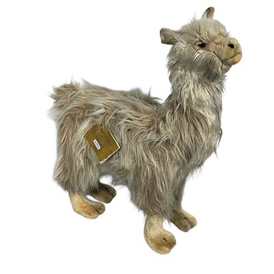 Vintage NWT Hansa Toy Tan Gray Llama 18 Inch Plush Stuffed Toy Realistic
