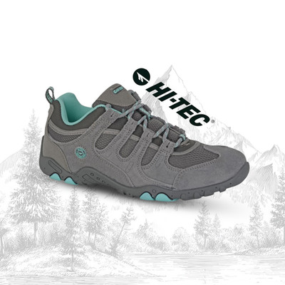 Damen Hi-Tec Trailschuhe Quadra Wildleder gepolstert Walking Schnürschuhe Wanderschuhe