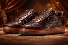 NEW AF1 Low Fauna Brown Croc Croc Leather II7...