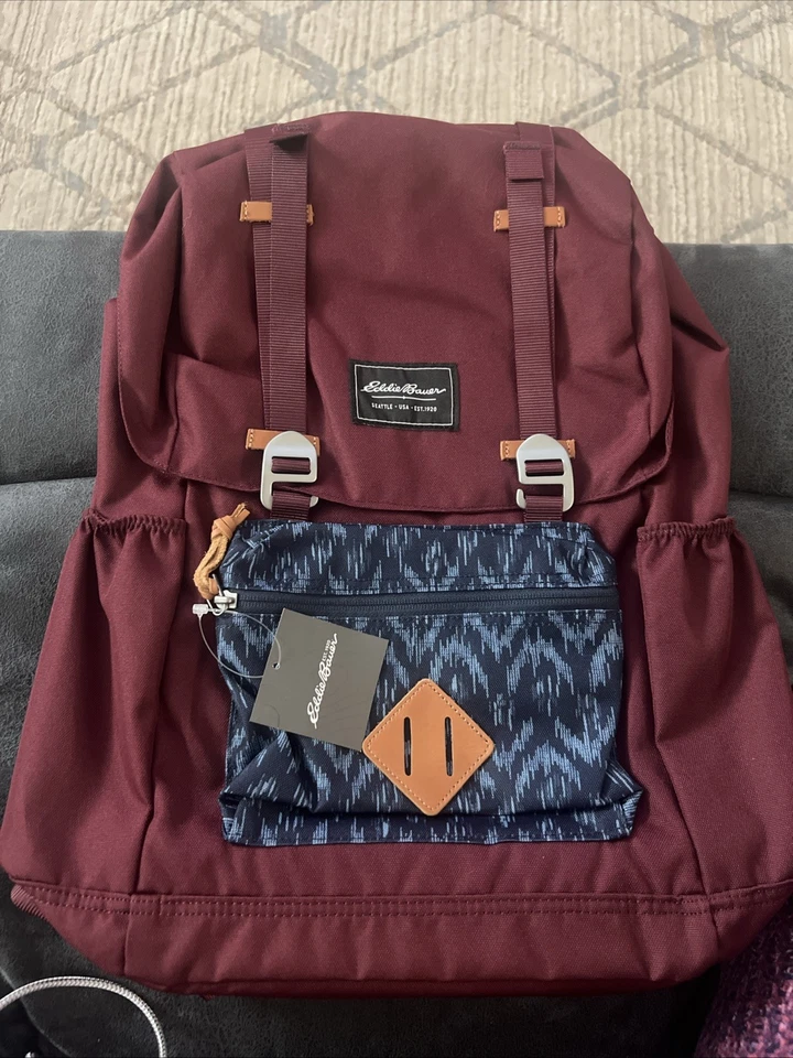 Eddie Bauer Bygone 25L Topload Pack Borgoña Informal Escuela Exterior Bolso Mochila Foto 2 de 4