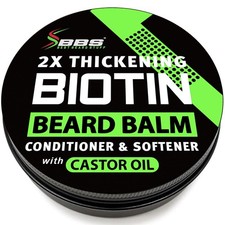 Biotin Beard Balm for Men - 2X Thickening for Beard and Mustache - Organic Mu...