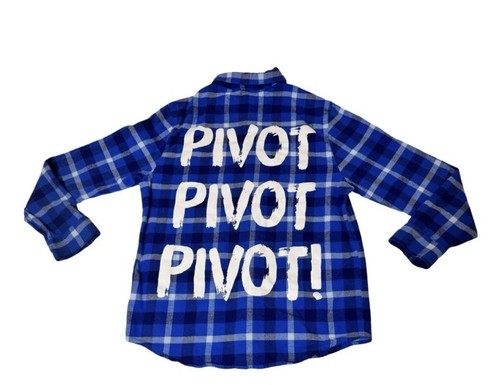 Cakeworthy Friends Ross Pivot Pivot Pivot Plaid Flannel Shirt Medium