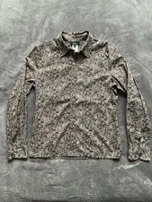 A.P.C  Women’s Size Large Gold /Black Floral Print Shirt Long Sleeve France