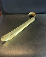 Vintage Antique Solid Brass Shoe Horn Solid Brass Hooked Handle - Large