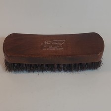 National No. 31 U.S.A. 100% Sterilized Horsehair Shoe Brush Brown Handle