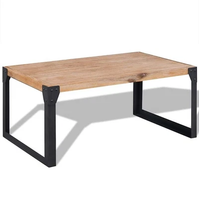 Table basse table de salon Bois d'acacia massif 100 x 60 x 45 cm vidaXL - Photo 1/4