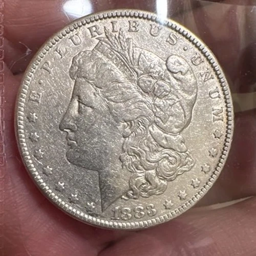 1883 No Mint Morgan Silver Dollar choice AU, absolutely stunning VF+