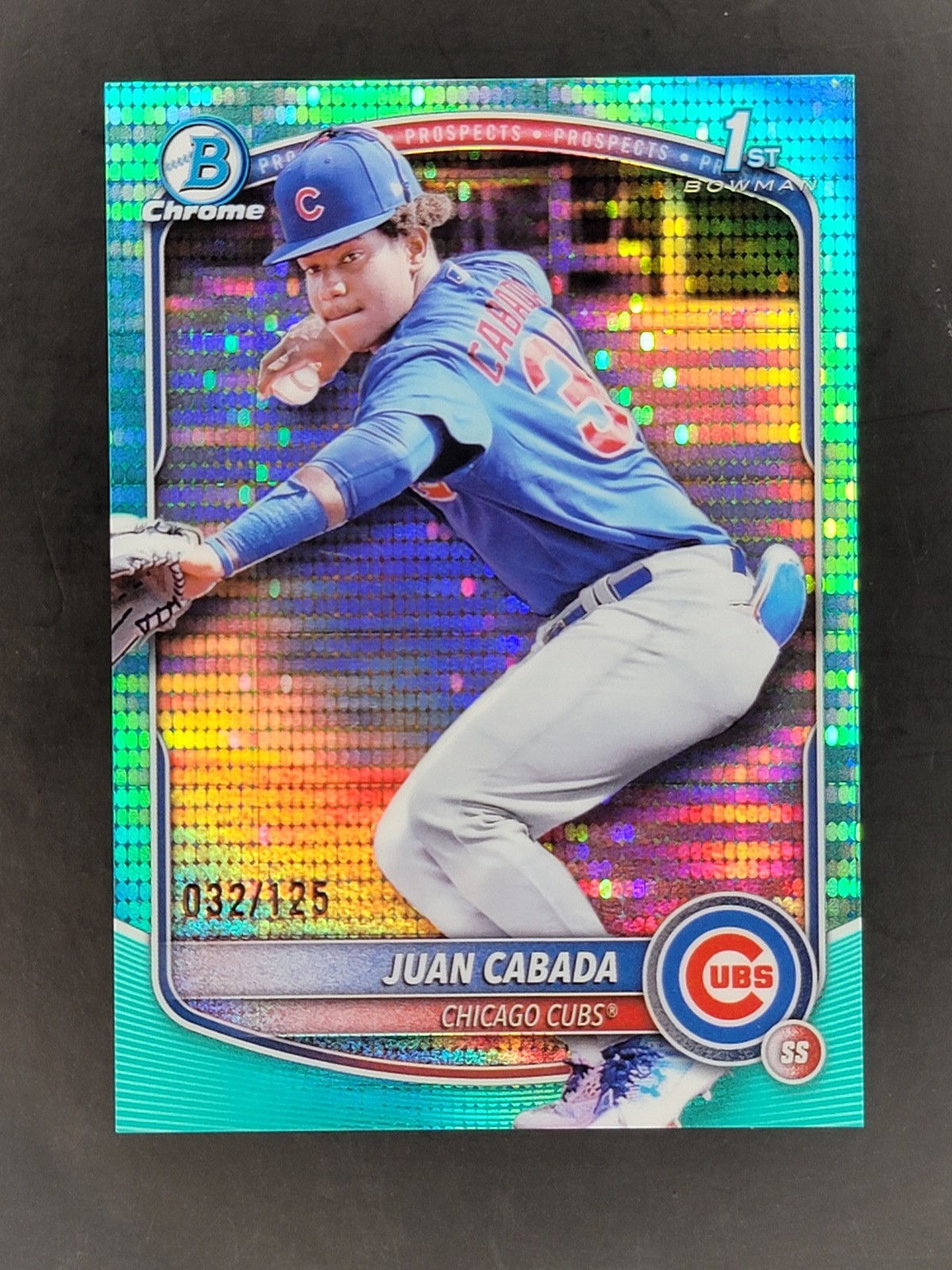 2025 Bowman Chrome #BCP-207 Juan Cabada Prospects Aqua Pulsar #/125