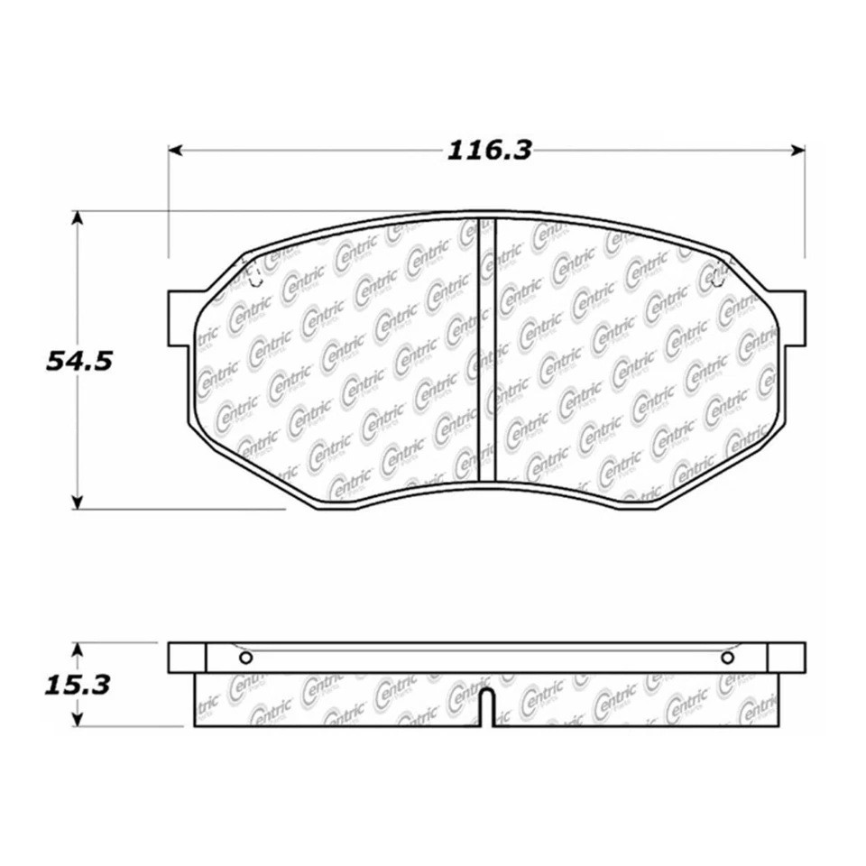 Para 1984-1986 Plymouth Conquest | Pastillas de freno de disco delanteras centradas | Semimetálicas Foto 4 de 4