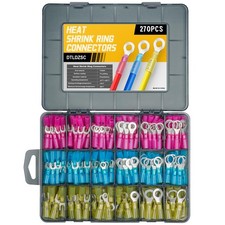 270PCS Heat Shrink Wire Connectors-Electrical Connectors Kit of Tinned Red Co...