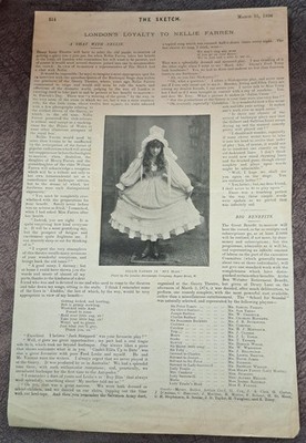 1898 Nellie Farren Magazine page Theatre Ruy Blas Not Gilbert & Sullivan