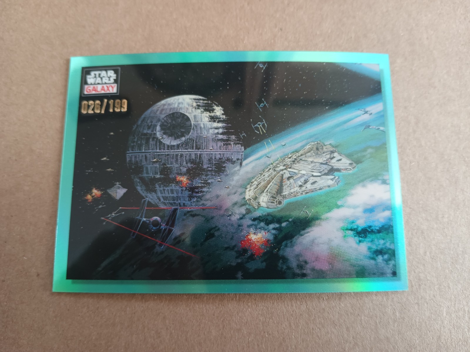 2023 Topps Chrome Star Wars Galaxy #86 Battle Of Endor Aqua Refractor /199