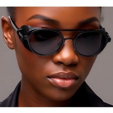 Steampunk Goggles Sunglasses Black Leather Women Lady Lentes Gafas Mujeres 2026