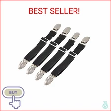 BetyBedy 4Pcs Adjustable Bed Sheet Fasteners Suspenders, Elastic Sheet Band Stra