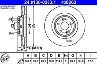 2X Bremsscheibe ATE 24.0130-0263.1 FüR Hyundai Santa FE 4 TM TMA SUV Crdi AWD 3