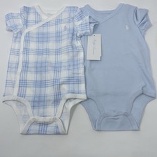 Ralph Lauren Baby 6 MONTH Blue Bodysuit Short Sleeve 2 Pieces