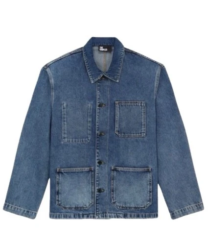 $ 255  The Kooples Cotton Workwear Denim Blue Jean Jacket Sz SMALL   NWT BARN - product listing photo