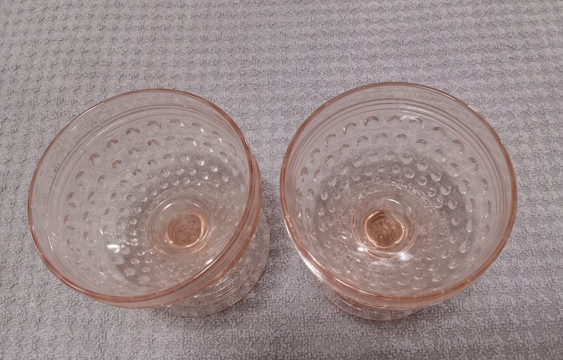 Beautiful Vintage Anchor Hocking Pink Hobnail Sherbet Glass  Set of 2