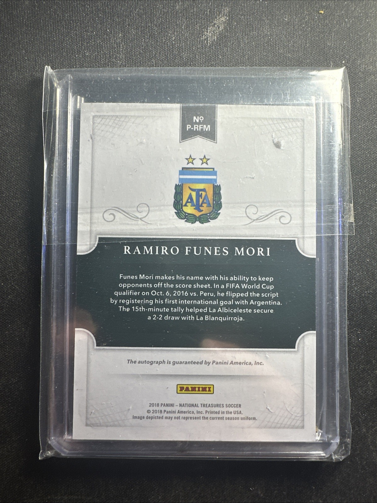 RAMIRO FUNES MORI 2018 NATIONAL TREASURES PENMANSHIP AUTOGRAPH AUTO #/75 view 2