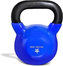 YES4ALL 45LB VINYL COATED/PVC KETTLEBELL, SINGLE - BLUE
