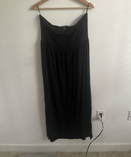Forever 21 Women’s Black Solid Spaghetti Strap Sleeveless Maxi Dress L