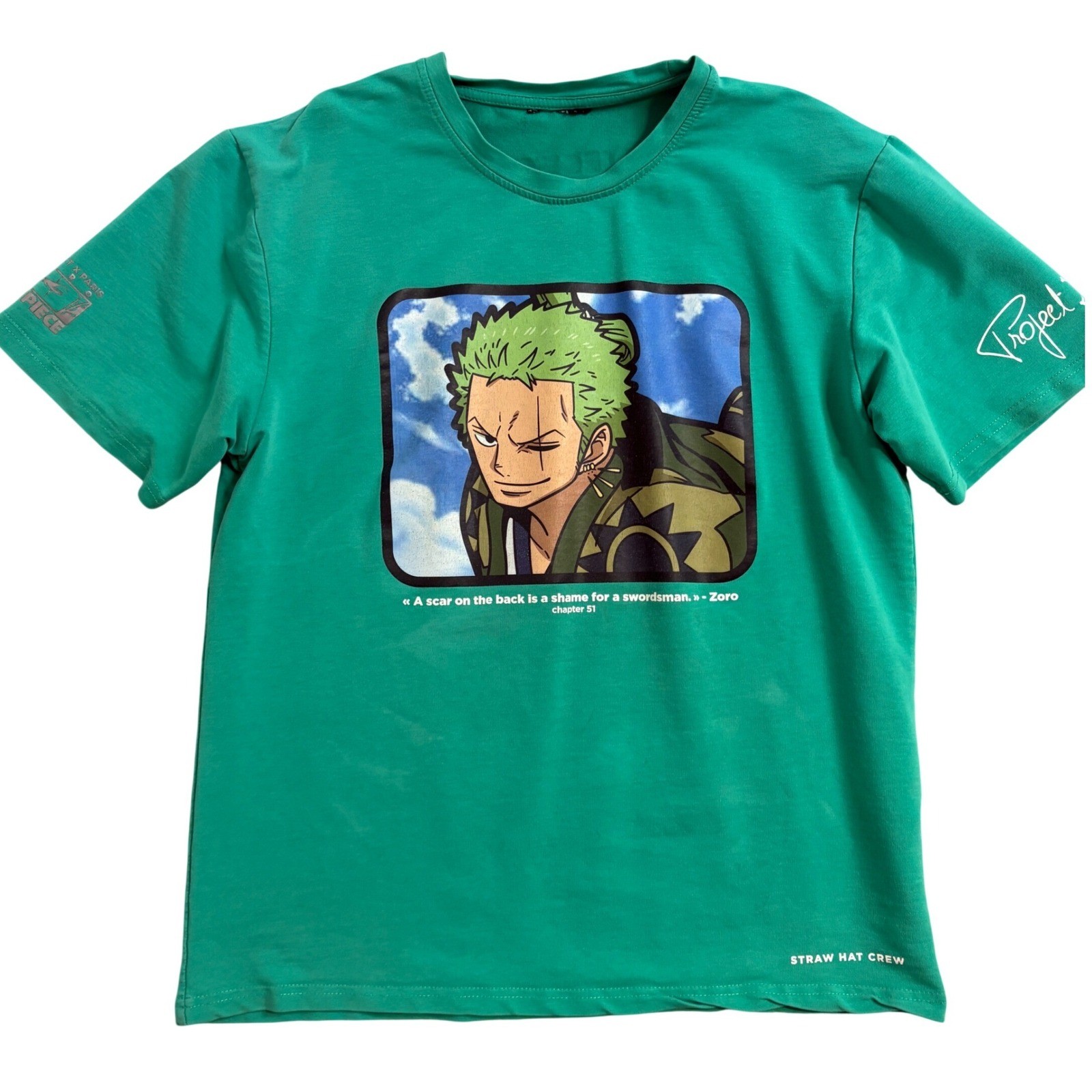 Project X Paris One Piece Roronoa Zoro Camiseta Gráfica Verde Para Hombre Grande