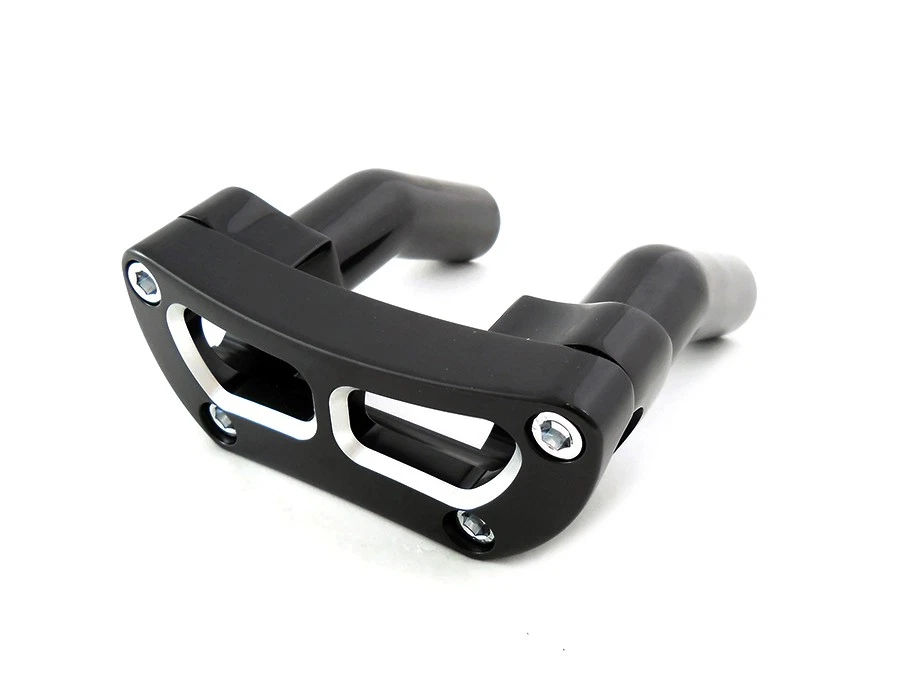Abrazadera superior elevadora diseño recortado negra para Harley Davidson Foto 3 de 4