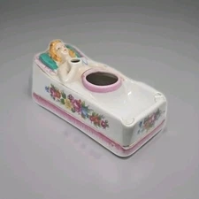 “naughty Nodder” Novelty Smoking Ashtray Lady in Bathtub Missing Legs & Fan