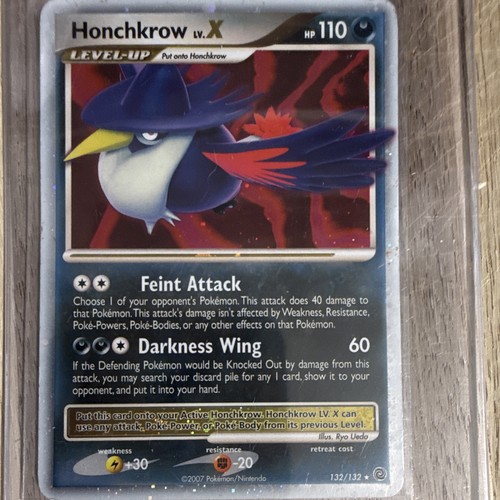 Pokemon TCG Honchkrow LV.X 132/132 Secret Wonders Holo Ultra Rare English 2007