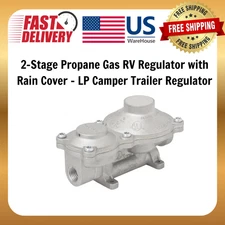 2-Stage Propane Gas RV Regulator with Rain Cover – LP Camper Trailer Regulator