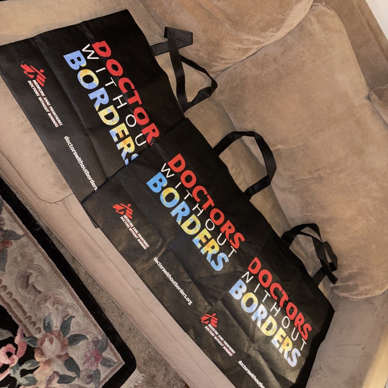 😎3Doctors Without Borders Reusable Shopping Tote Bags Lightweight 15" x 15" $2