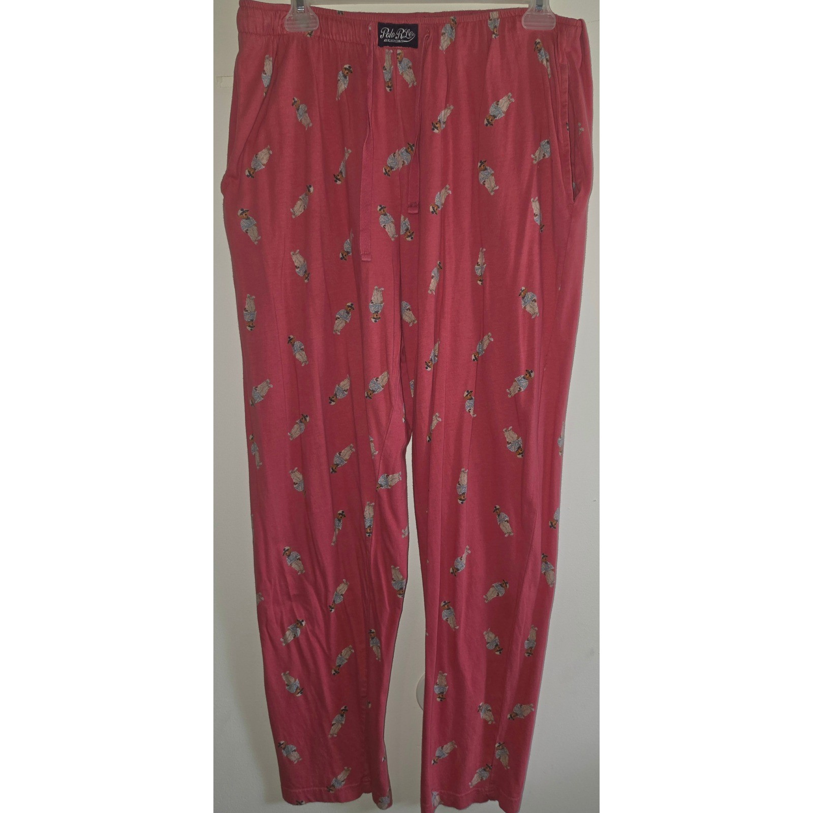 Vintage Polo Ralph Lauren Polo Bear Sleepwear Pants Red Mens Large 90s Y2K