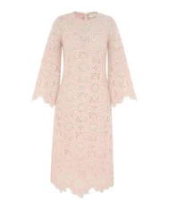 Zimmermann Ottie Lace Midi Dress |Pink/White/Cream, Overlay, Cotton, Long Sleeve