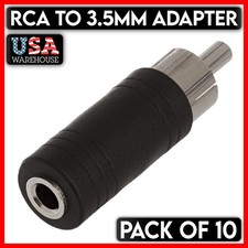 10PCS 3.5mm Stereo Female Jack to RCA Male Plug Adapter Audio Cable Connector