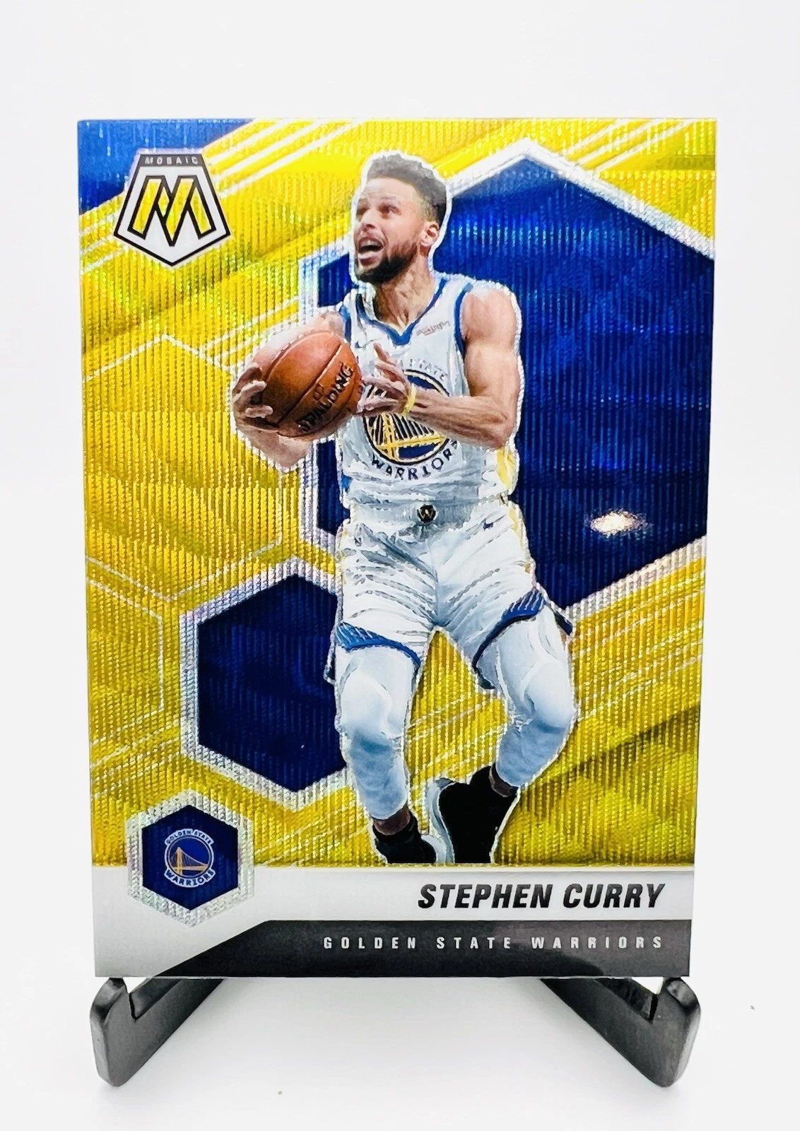 2020-21 Panini Mosaic Stephen Curry #175 Gold Wave Prizm