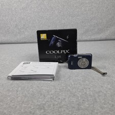 Nikon Coolpix L1 Camera 8.0 MP Digital 3X Zoom Blue Compact LCD Box Manual Strap