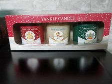 YANKEE CANDLE SET OF 3 7oz Retired "CHRISTMAS" Rare