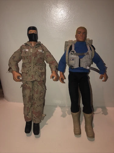 91 &92 GI Joe Dolls Duke and Snake Eyes. Some Wear. Fair to Good Condition.