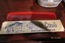 Vintage 1961 Giant Super Comb 15" Oversized Novelty Gag Gift Party Fishlove Co