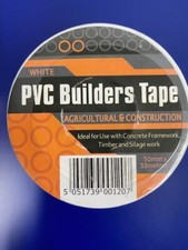 PVC Builders Tape, White, Agricultural & Construction 50mm x 33metres