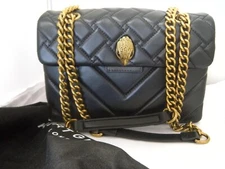 Kurt Geiger LEATHER KENSINGTON  Black Shoulder Bag