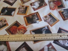 White Quilting Treasures Portrait Literary Kittens Cotton Fabric BTY