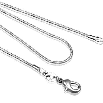 Genuine 925 Sterling Silver Italian 1.2mm Thin Snake Chain Necklace 16'' - 38inch