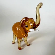 Murano Glass, Handcrafted Unique Baby Elephant Figurine, Glass Art