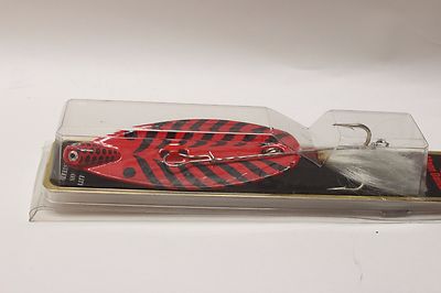 Mann's Dancer #2 Red Tiger Striped Musky Fishing Lure 2oz 4